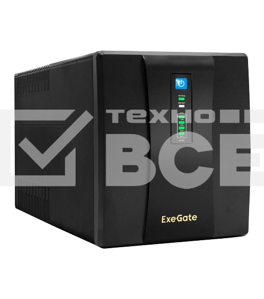 Источник бесперебойного питания ExeGate SpecialPro UNB-1200.LED.AVR.EURO.RJ 1200VA/750W, LED, AVR, 4 евророзетки, RJ45/11, черный