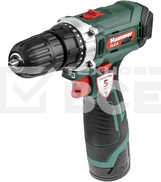 Дрель-шуруповерт аккумуляторная Haммer ACD12CS, Аккумуляторная, 12В