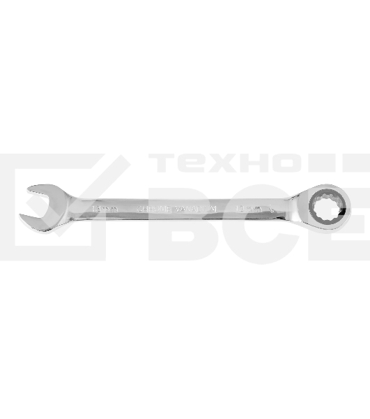 Ключ комбинированный Denzel, с трещеткой, 13 мм