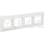 Рамка 4-местная IEK BRITE РУ-4-Бр DECOR 3D-форма белый, фото 1