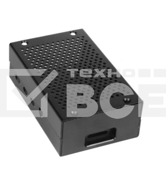 Корпус перфорированный Qumo, Aluminum Case, Raspberry Pi 4B, black(RS026)