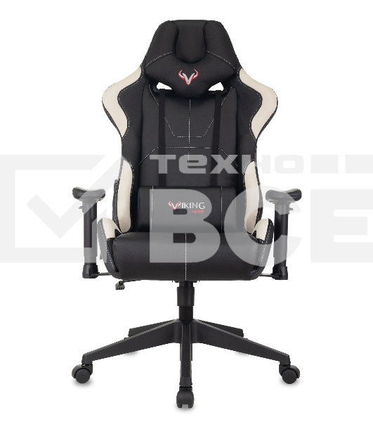 Кресло игровое Бюрократ VIKING 5 AERO WHITE черный/белый искусственная кожа