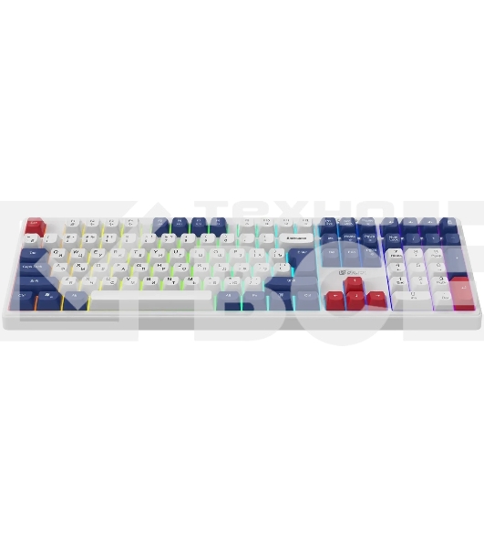 Клавиатура проводная Oklick 725G белый/красный USB Multimedia for gamer LED (2070294)