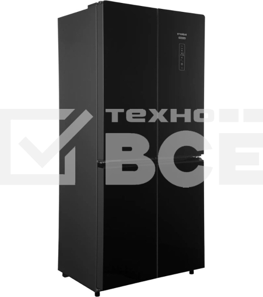 Холодильник Hyundai CM45083F черный трехкамерный 289/144л морозилка снизу, No Frost, Side by Side