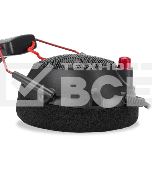 Наушники с микрофоном Оклик HS-L305G черный/красный 2м мониторные оголовье (2060511)