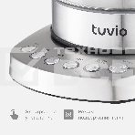 Чайник электрический Tuvio TUK217H1, режим поддержания тепла, 1.7 л, серебристый, фото3