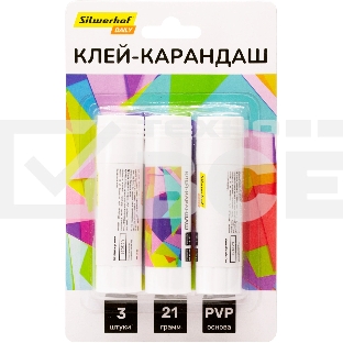 Клей-карандаш Silwerhof Daily 21гр ПВП блистер (упаковка:3шт)