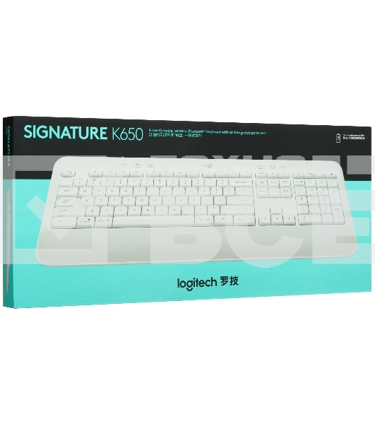 Клавиатура беспроводная Logitech K650 белый USB BT/Radio (подставка для запястий) (920-010986)