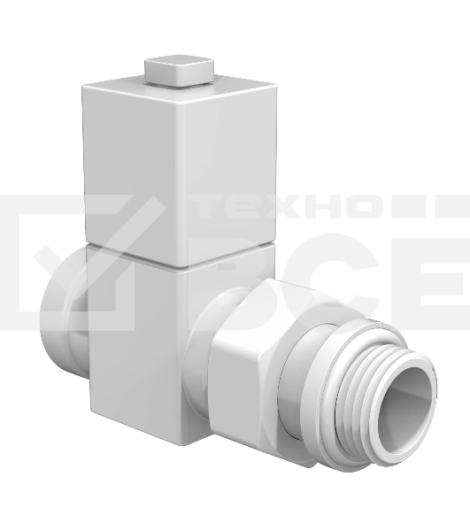 Набор дизайн-вентилей Royal Thermo CUBE, прямой (белый) 1/2