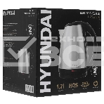 Чайник электрический Hyundai HYK-S1030 1.7 л, 2200 Вт, серебристый матовый/черный (корпус: металл), фото3