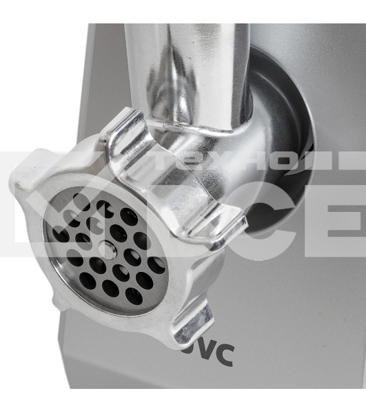 Мясорубка электрическая JVC JK-MG128 черный, 2500 Вт, 2.7 кг/мин, реверс, металлический лоток, насадки - 4