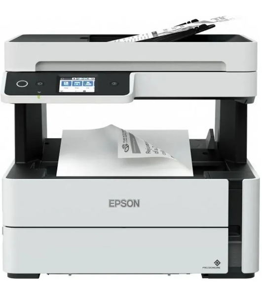 МФУ струйный Epson M3170 (C11CG92501), A4, ч/б, печ. до 39 стр/мин., 2400 x 1200 dpi (печать) 1200x2400dpi (скан.), USB, RJ-45, Wi-Fi, Air Print