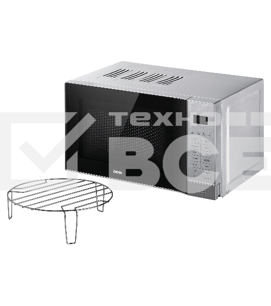 Микроволновая печь BBK 20MWG-736S/BS серебристый/черный, 20 л, 700 Вт, сенсор
