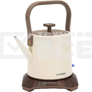 Чайник электрический Hyundai HYK-S2043 0,6 л, 1000 Вт, кремовый/коричневый