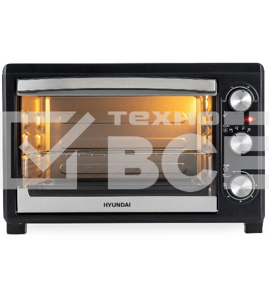 Мини-печь Hyundai MIO-HY073 26 л, 1500 Вт, серебристый/черный