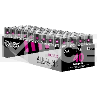 Элемент питания щелочной LR6 Alkaline Pack-40 (уп.40шт) ФАZА 5023017, 1.5 В