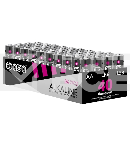 Элемент питания щелочной LR6 Alkaline Pack-40 (уп.40шт) ФАZА 5023017, 1.5 В