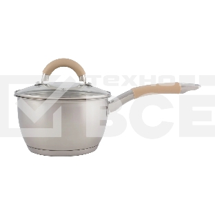 Ковш MALLONY Fortuna нержавеющая сталь, с крышкой 1,65 л, диаметр 16 см, капсулированное дно