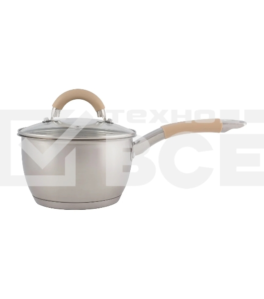 Ковш MALLONY Fortuna нержавеющая сталь, с крышкой 1,65 л, диаметр 16 см, капсулированное дно