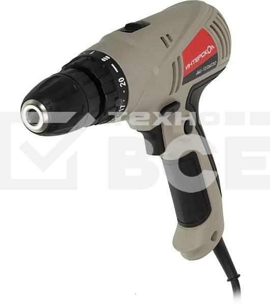 Дрель-шуруповерт сетевой ИНТЕРСКОЛ ДШ-10/260Э2, Сетевая, 260Вт