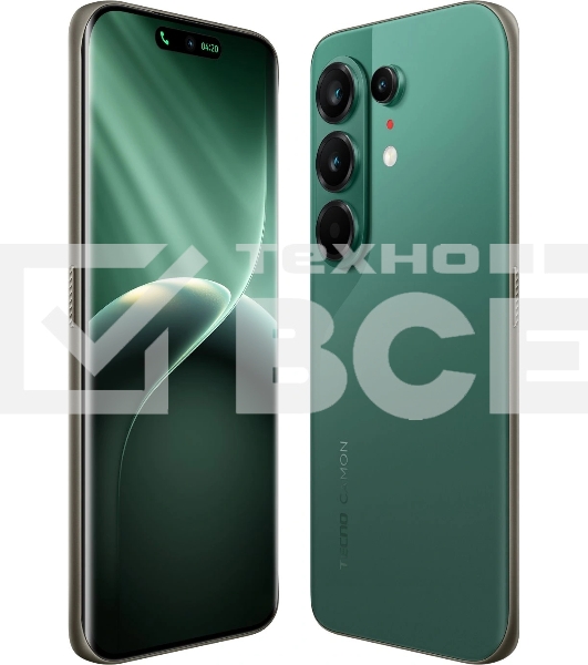 Смартфон Tecno Camon 50 Ultra 5G 256Gb 8Gb зеленый моноблок 3G 4G 2Sim 6.78' 1208x2644 Android 16 50Mpix 802.11 a/b/g/n/ac/ax NFC GPS GSM900/1800 GSM1900 Protect FM