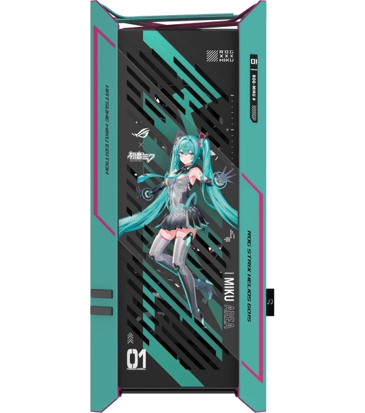 Корпус ASUS ROG Strix Helios II GX601S Hatsune Miku Edition Black, Full-Tower, чёрный, 4 x 140 мм