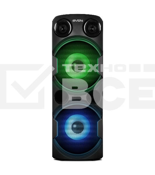 Колонка АС Sven PS-750, черный (80 Вт, TWS, Bluetooth, FM, USB, microSD, LED-дисплей, 2х4400мА*ч)