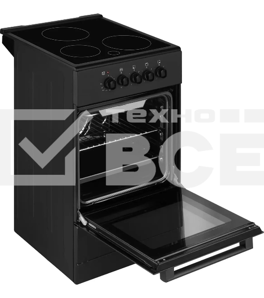 Плита электрическая Weissgauff WES E2V05 B черный, конфорок 3 шт, духовка 50 л, 50 см x 85 см x 56 см