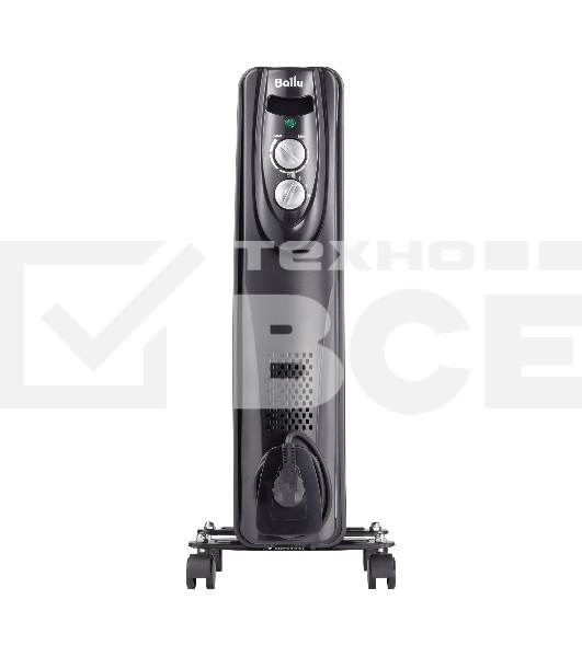 Масляный обогреватель Ballu Classic Black BOH/CL-11BRN (11 секций) черный, 2200 Вт, 27 м2, термостат