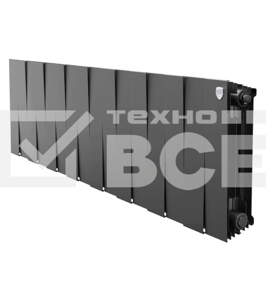 Радиатор биметаллический Royal Thermo PianoForte 300 черный - 16 секц.