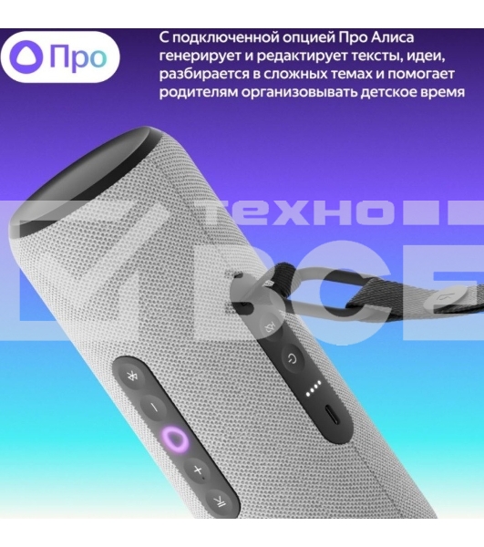 Умная колонка Яндекс Станция Стрит с Алисой, портативная, модель YNDX-00030GRY (серый)