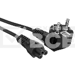 Кабель питания ноутбуков ExeGate Power PC5-0,5P (Евровилка Schuko->C5, VDE-250V-3*0.5мм2, медь, черный, 6A, 0.5м), фото 1