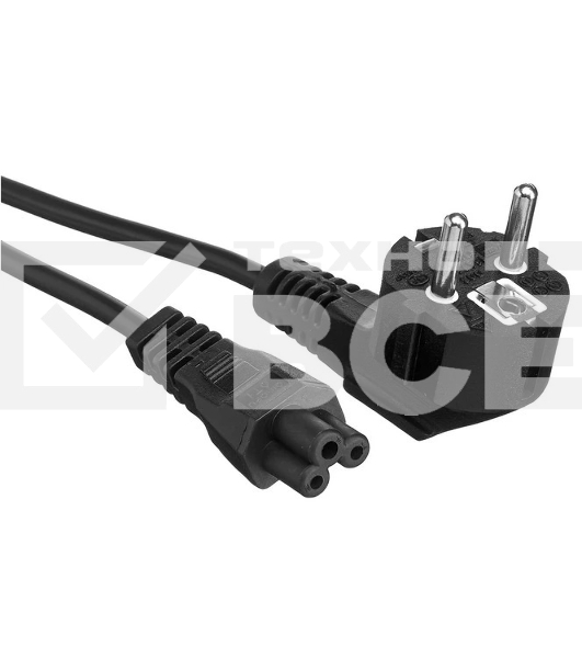 Кабель питания ноутбуков ExeGate Power PC5-0,5P (Евровилка Schuko->C5, VDE-250V-3*0.5мм2, медь, черный, 6A, 0.5м)