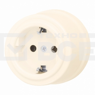 Розетка Bironi B1-101-24 с/з Лизетта пластик, песочное золото