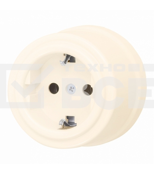 Розетка Bironi B1-101-24 с/з Лизетта пластик, песочное золото