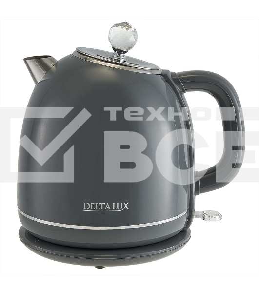 Чайник электрический Delta LUX DE-1018 (1,7 л. металл/пластик) серый