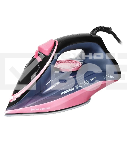 Утюг Hyundai H-SI01623 2400 Вт черный/розовый