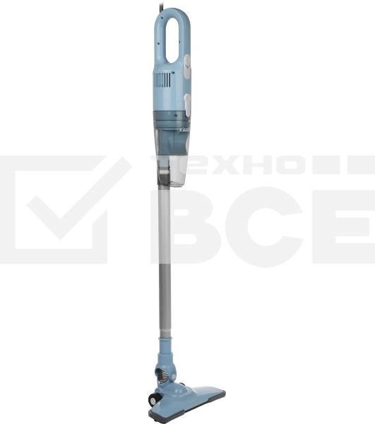 Пылесос вертикальный Kitfort KT-586-2 голубой, питание от сети, 400 Вт, уборка сухая, пылесборник 1,2 л