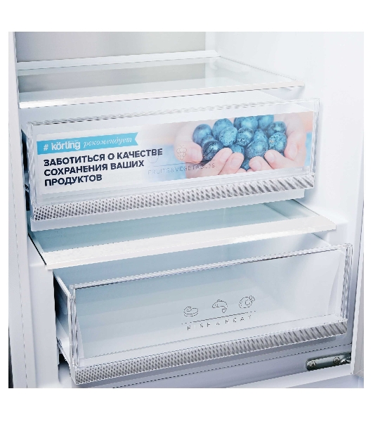 Холодильник Korting KNFC 62012 X нержавеющая сталь двухкамерный 256/104л морозилка снизу, No Frost