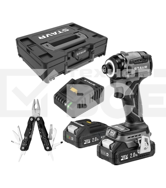 Дрель-шуруповерт СТАВР SID 18BL-200V-2K, 18 В, 2 Ач, 200 Нм, бесщеточный, ударный