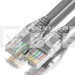 Патч-корд GCR UTP кат.6, коннектор ABS, 24 AWG, ethernet high speed 10 Гбит/с, RJ45, T568B, 10.0m, серый