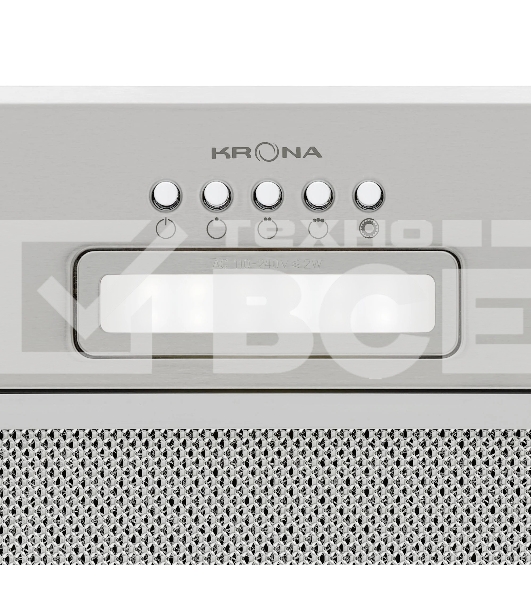 Вытяжка полновстраиваемая Krona AMELI LIGHT 600 INOX PB управление кнопочное, нержавеющая сталь