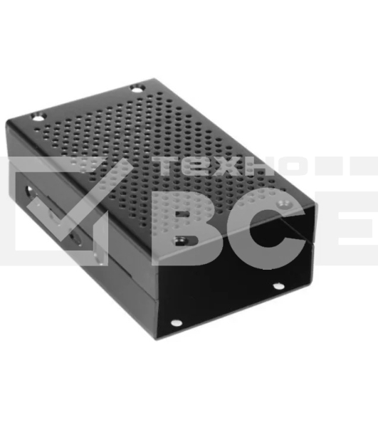 Корпус перфорированный Qumo, Aluminum Case, Raspberry Pi 4B, black(RS026)