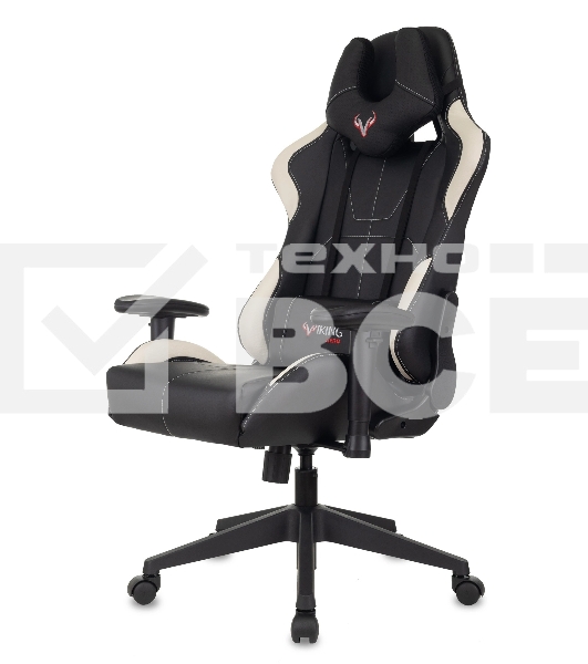 Кресло игровое Бюрократ VIKING 5 AERO WHITE черный/белый искусственная кожа