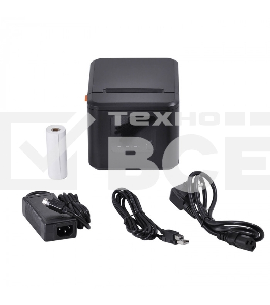 Термопринтер Mertech Q80 (1022) 203 dpi, 230 мм/сек, USB, RS232, Ethernet, RJ12, черный