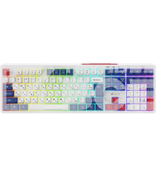 Клавиатура проводная Oklick 725G белый/красный USB Multimedia for gamer LED (2070294)