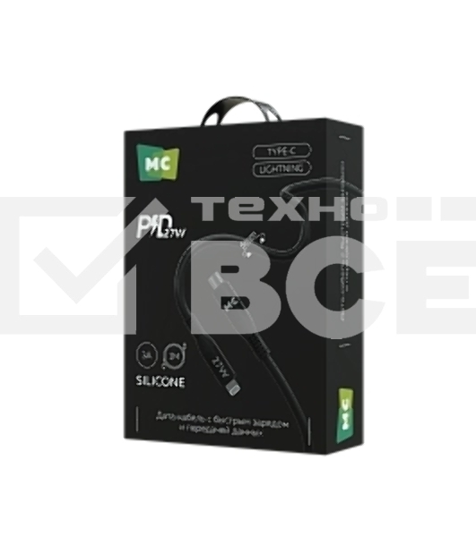 Дата-кабель MORE CHOICE (4620202554567) K83ia USB 3.0A PD 27W для Lightning ng 8-pin Type-C - 1м, черный