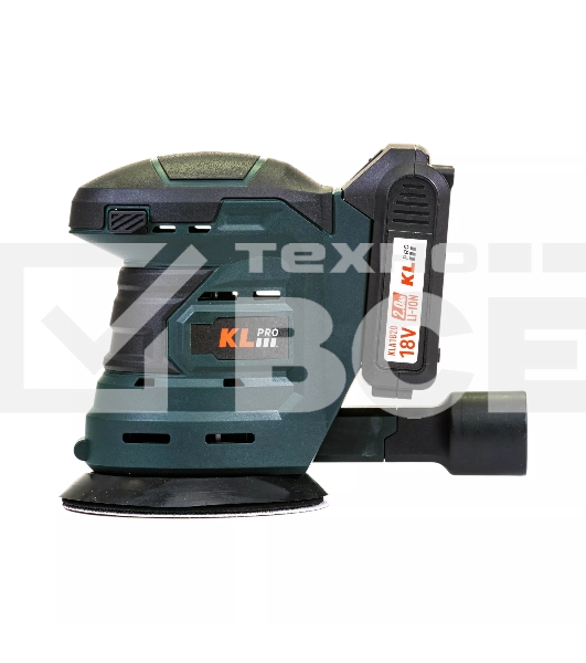 Эксцентриковая шлифовальная машина аккумуляторная KLPRO KLEZ18-20 (18В, Li-ion-2шт, 2.0А·ч, ЗУ 2,4А)