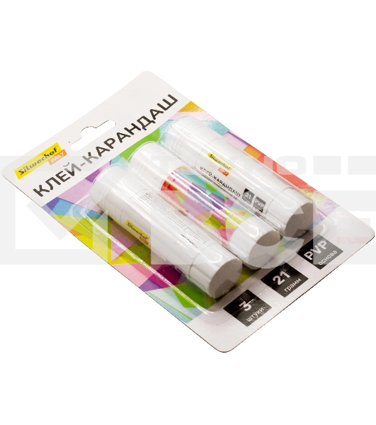 Клей-карандаш Silwerhof Daily 21гр ПВП блистер (упаковка:3шт)