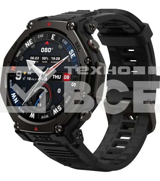 Смарт-часы Amazfit T-rex 3 Pro A2444 48мм 1.5' AMOLED корп.черный рем.черный разм.брасл.:22мм (1747201)